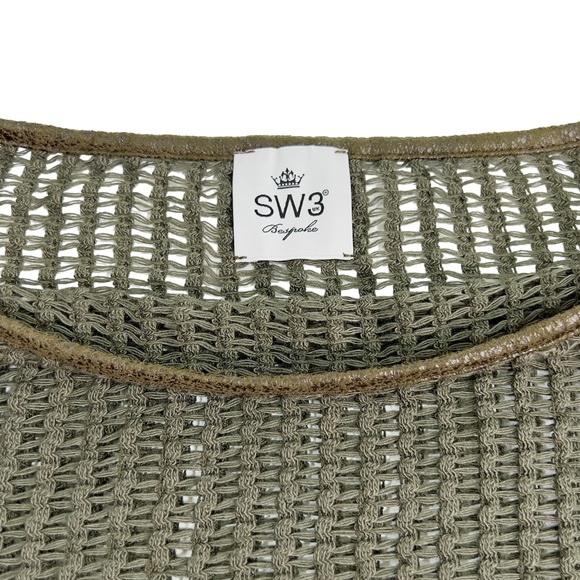 SW3 Bespoke Short Sleeve Oversize Fishnet Tunic Top Cover Up Dark Green size S - Picture 9 of 15